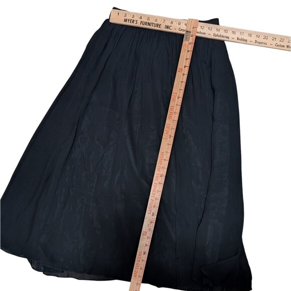 Vintage Laura Ashley black overlay silk midi skirt size 10 Morelle high waisted - Picture 5 of 11